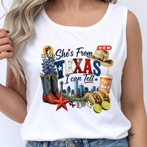 She's From Texas Tank Top TheCraftNook