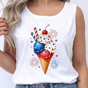 4th of July Ice Cream Tank Top TheCraftNook