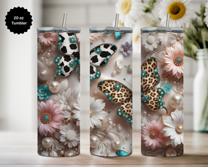 Butterfly 20 oz Stainless-Steel Tumblers. Multiple Sizes and Images Available. TheCraftNook