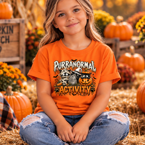 Kids Purranormal Activity Halloween Cat T-Shirt TheCraftNook