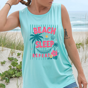 Beach Sleep Repeat Garment-Dyed Tank Top TheCraftNook