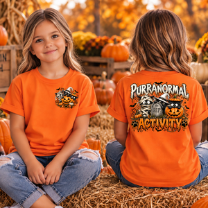 Kids Purranormal Activity Pocket and back Graphics TheCraftNook