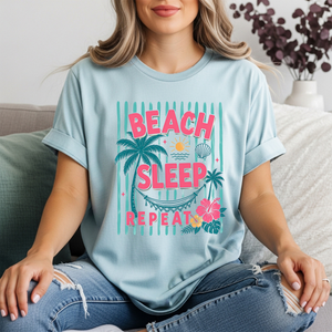 Beach Sleep Repeat Graphic Tee TheCraftNook