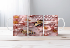 Buzzing Into the Day Honeybee Coffee Mugs. Two size options. Multiple images to choose. TheCraftNook