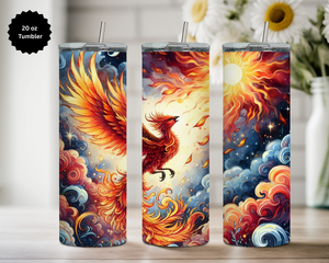 Phoenix 20 oz Stainless Steel Tumbler - Rise & Shine Collection TheCraftNook