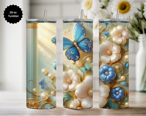 Butterfly 20 oz Stainless-Steel Tumblers. Multiple Sizes and Images Available. TheCraftNook