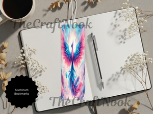 Phoenix Bookmarks - Handcrafted Metal Fire Bird Bookmarks with Beads & Glitter TheCraftNook