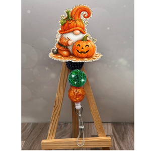 Jack-O-Lantern Gnome Badge Pull TheCraftNook