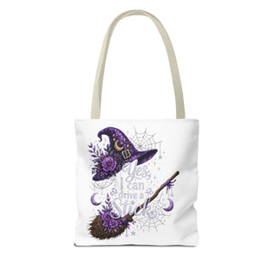 Yes I Can Drive a Stick Halloween Tote Bag | All-Over Print Printify