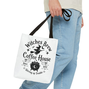 Witches Brew Coffee House Halloween Tote Bag | All-Over Print Printify