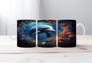 Flippin’ Cute Morning Mug, Dolphin coffee Mugs. Two sizes to choose from. TheCraftNook