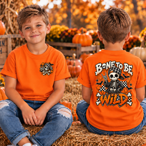 Kids Bone to be Wild Pocket and back geaphics TheCraftNook