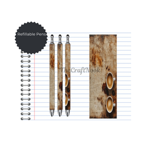 Caffeine & Creativity Refillable Pens, multiple options and Images available. TheCraftNook
