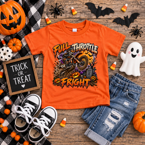 Kids Full Throttle Fright Halloween Youth T-Shirt TheCraftNook