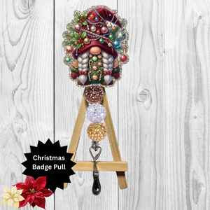 Christmas Light Gnome Badge Pull TheCraftNook