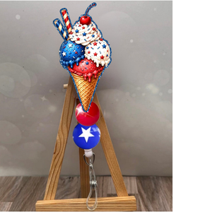 4th of July Ice Cream Badge Pull TheCraftNook