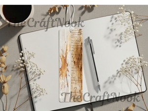 Caffeine & Chapters Bookmark. Aluminum Metal Bookmarks TheCraftNook