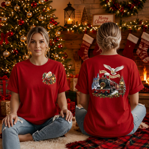 Happy Christmas Express T-Shirt Packet and Back graphics TheCraftNook