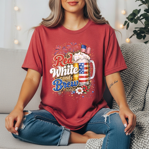 Red White and Brew Graphic Tee | Funny Patriotic Beer Shirt TheCraftNook