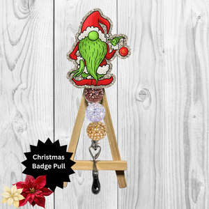 Grinch Gnome Badge Pull TheCraftNook