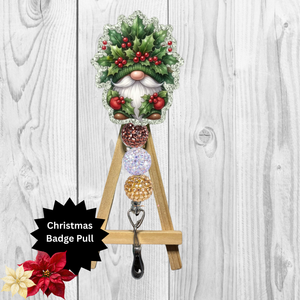 Holly Gnome Badge Pull TheCraftNook