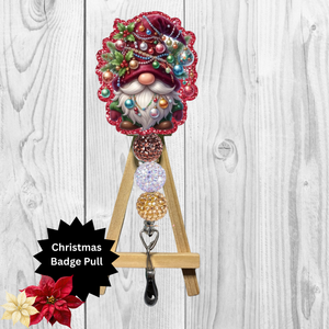 Christmas Light Gnome Badge Pull TheCraftNook