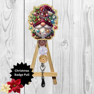 Christmas Light Gnome Badge Pull TheCraftNook
