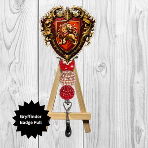 Lion House Crest Badge Pull – Wizard-Inspired Design TheCraftNook
