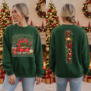 Holly jolly Farm sweatshirt Front and back graphics TheCraftNook