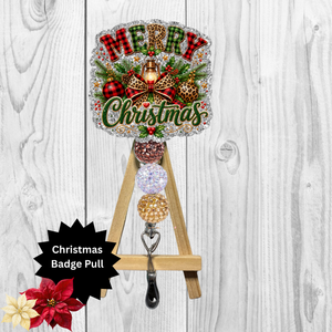 Merry Christmas Badge Pull TheCraftNook