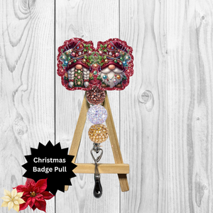 Christmas Light Gnome Badge Pull TheCraftNook