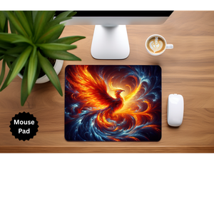 Phoenix Mouse Pad - Mythical Fire Bird Desk Accessory TheCraftNook