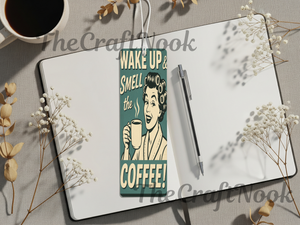 Caffeine & Chapters Bookmark. Aluminum Metal Bookmarks TheCraftNook