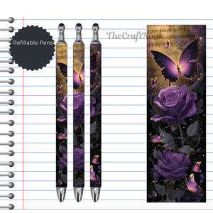 Butterfly Refillable Pens, multiple options and Images available. TheCraftNook