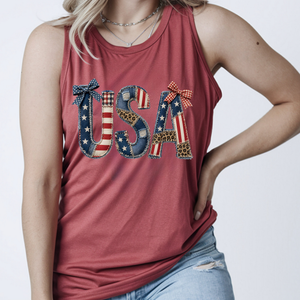 4th of July Faux Patchwork Tank Top TheCraftNook
