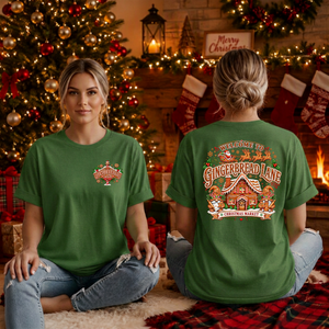 Gingerbread Lane T-Shirt Pocket and Back Graphics TheCraftNook