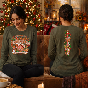 Gingerbread Lane Long Sleeve Tee Front and Back Graphics TheCraftNook