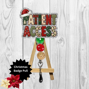 Patient Access Christmas Glitter Badge Pull | Badge Reel TheCraftNook