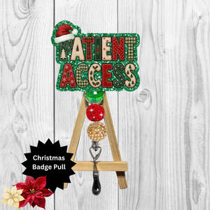 Patient Access Christmas Glitter Badge Pull | Badge Reel TheCraftNook