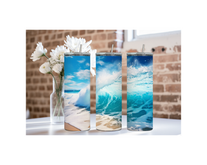 20 oz Beach Bliss Stainless Steel Tumblers, Multiple images to Choose from. TheCraftNook