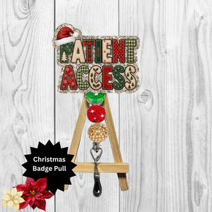 Patient Access Christmas Glitter Badge Pull | Badge Reel TheCraftNook
