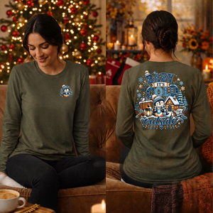 Cold Outside Long Sleeve Tee Pocket and Back Graphics TheCraftNook