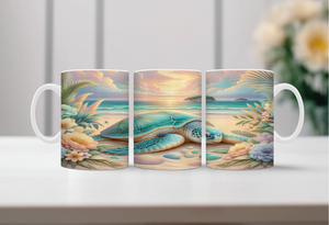 Shell‑O Sunshine Sea Turtle Mugs TheCraftNook