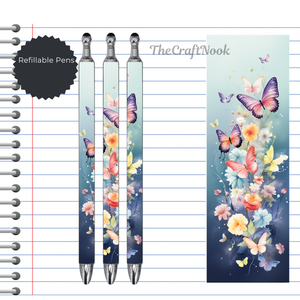 Butterfly Refillable Pens, multiple options and Images available. TheCraftNook