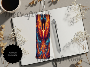 Phoenix Bookmarks - Handcrafted Metal Fire Bird Bookmarks with Beads & Glitter TheCraftNook
