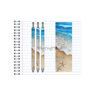 Refillable Pens, Beach Images multiple options and Images available. Beach vibes in every stroke. TheCraftNook