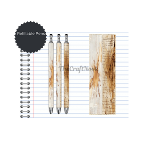 Caffeine & Creativity Refillable Pens, multiple options and Images available. TheCraftNook