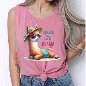 Llama Drama Tank – Garment-Dyed Comfort Colors Tank TheCraftNook
