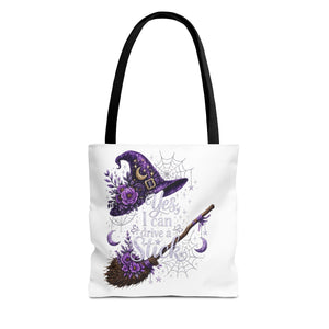 Yes I Can Drive a Stick Halloween Tote Bag | All-Over Print Printify