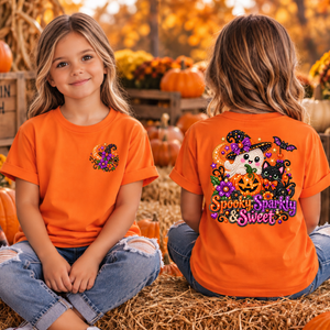 Kids Spooky Sparkly Sweet Pocket and Back Graphics TheCraftNook